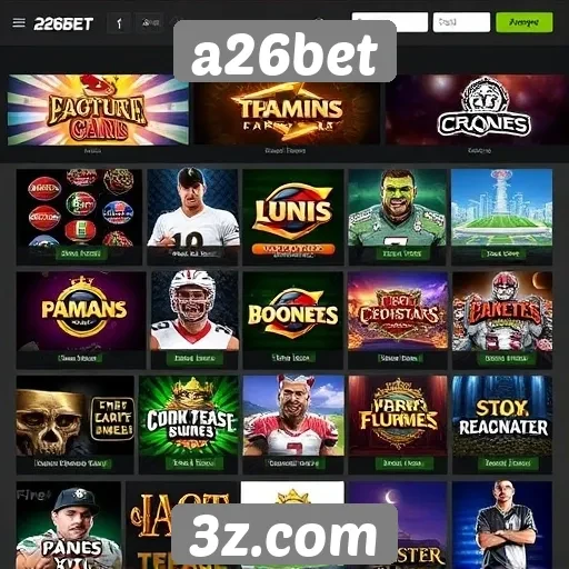 Análise da variedade de jogos disponíveis no a26bet